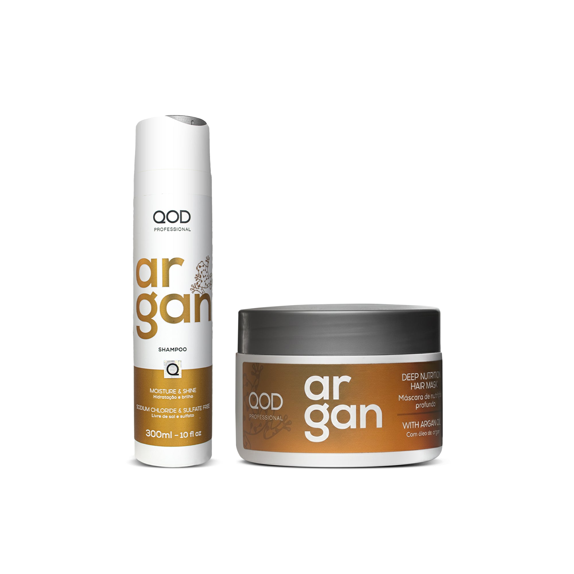 QOD Pro Argan Shampoo + Hair Mask Combo 300 ml - QOD Professional